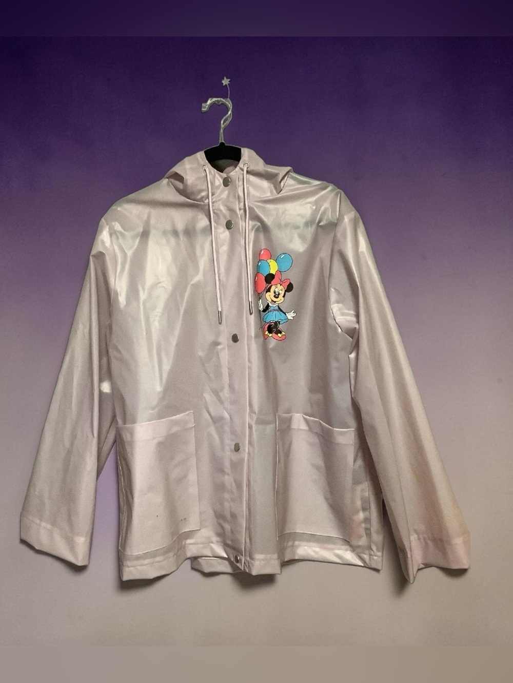 Disney Parks Women's Classic Rain Jacket ~ Women XL Light Purple ~ Minnie Mouse